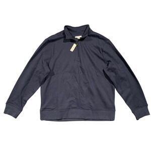 Amazon Essentials Mens Navy Blue Quarter Zip Fleece Pullover XL NEW
